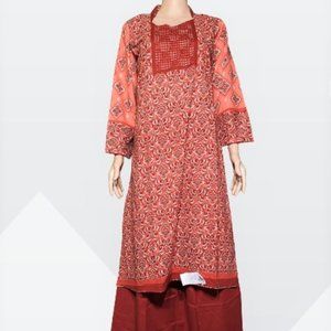Printed cotton readymade dress set